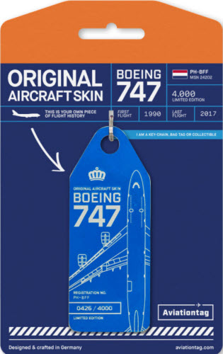 KLM-Boeing-747-400M-PH-BFF AviationTag Luggage Tag Keychain 